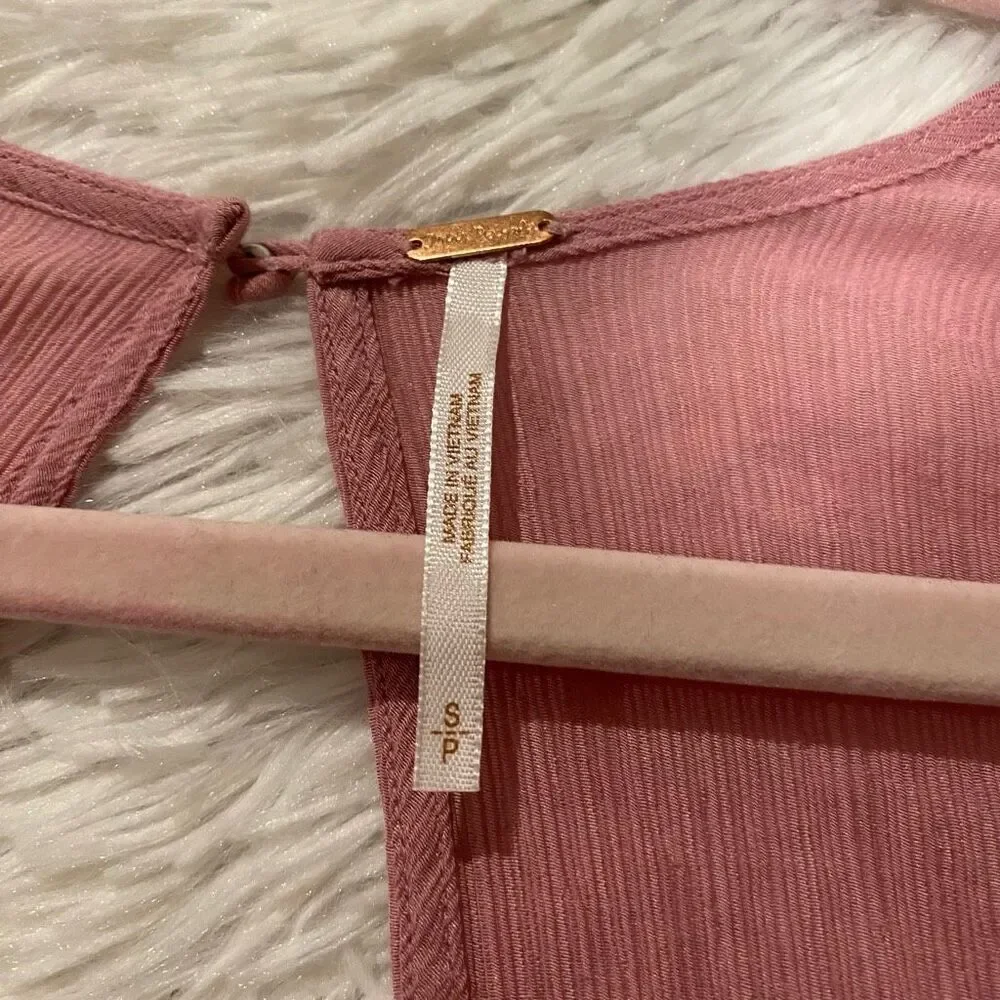 Free People Daia Blouse in Mountain Flower Pink Small